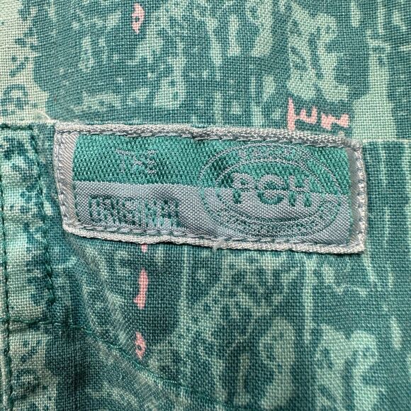 Vintage 80s/90s Pacific Coast Highway Size Large Button Up  Teal / Pink PCH Rare - Picture 5 of 12